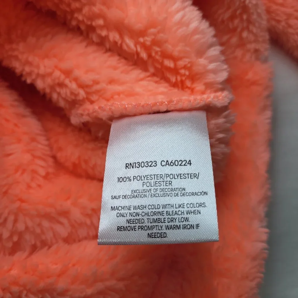 Calvin Klein Girls Performance Sherpa Quarter Zip Pullover Bright Coral Large - Picture 10 of 10
